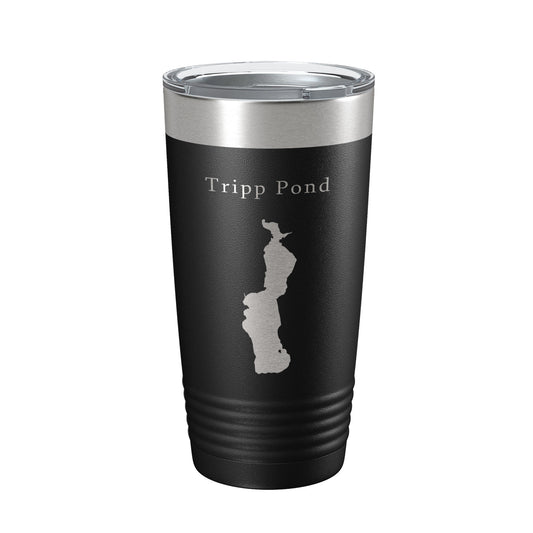 Tripp Pond Tumbler Lake Map Travel Mug Insulated Laser Engraved Coffee Cup Maine 20 oz